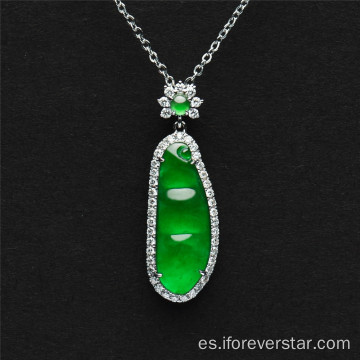 Temperamento Damas Jade Verde Jadeite Collar colgante